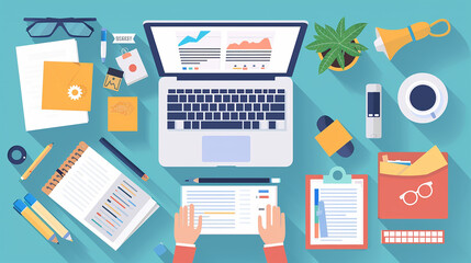 image of showing the activities of a freelancer working online