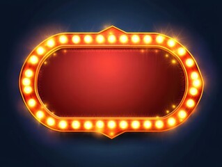 Retro Black Friday sign Classic marquee sign with blinking lights, empty space for text, flat design illustration