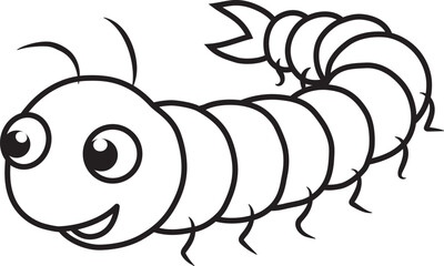 coloring book insect centipede
