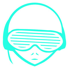 Alien Extraterrestrial Being Out From Space Music Party DJ Clubbers Raver comic humor cartoon Sunglasses Headphone cool techno dance fun electro sounds lovers like disco rave club festival concert	