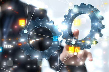 gear Technology background. Big data concept