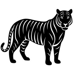 Tiger standing silhouette vector