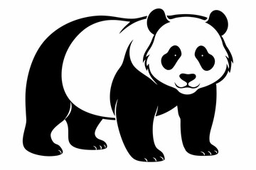 Giant panda silhouette black vector art illustration