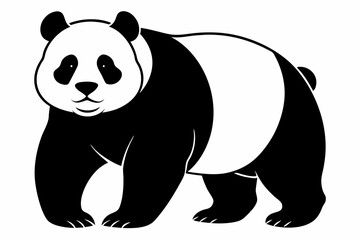 Giant panda silhouette black vector art illustration