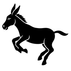 Donkey jumping  silhouette vector silhouette vector art illustration