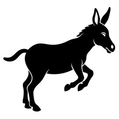 Donkey jumping  silhouette vector silhouette vector art illustration