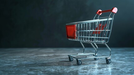 Realistic digital shopping cart with ample text space for optimal search result relevance