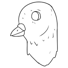 pigeons head illustration hand drawn outline vector
