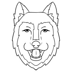 dog head illustration hand drawn outline vector