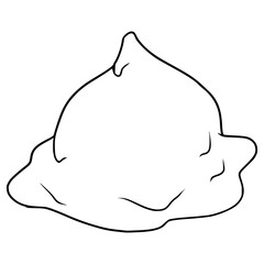 melted choco chip illustration hand drawn outline vector