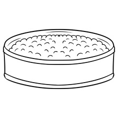 canned caviar illustration hand drawn outline vector