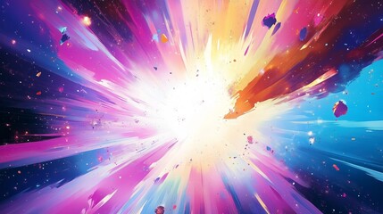 Spectacular Cosmic Explosion: A Vivid Space Illustration