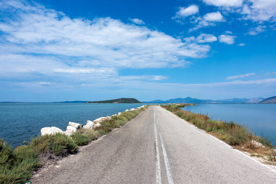 Amazing scenery by the sea in Koronisia, in the Ambracian gulf, Arta, Greece