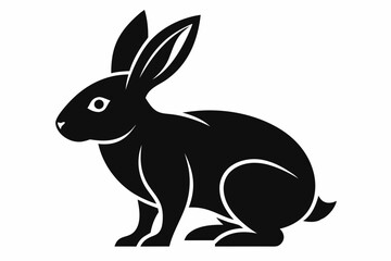 Hind rabbit icon silhouette black vector art illustration