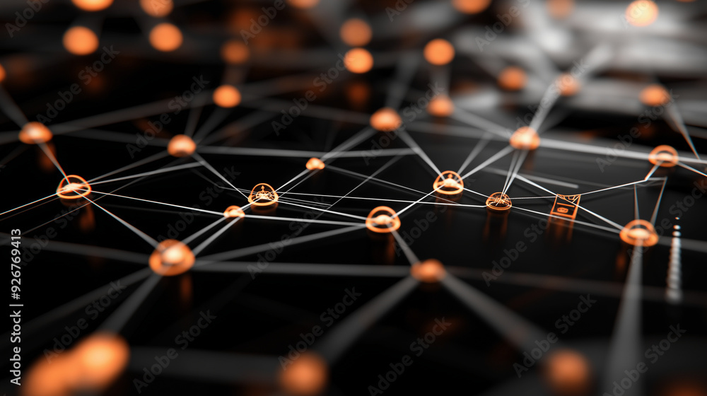 Poster a flowchart of interconnected nodes, each node representing a skill, with the connections illustrati