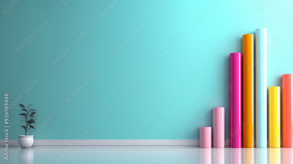 Poster a bar graph with bars of varying heights, each bar representing a different skill and its level of d