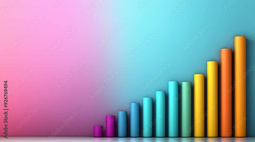 Poster a bar graph with bars of varying heights, each bar representing a different skill and its level of d