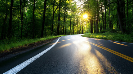 Fototapeta premium A winding road with milestones, each milestone representing a significant achievement in the journey of skill development