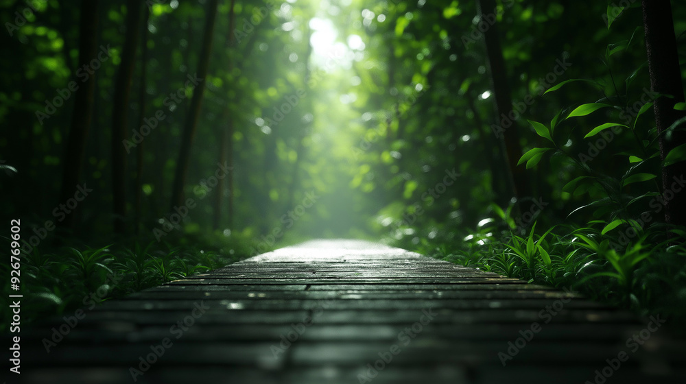 Aufkleber a path through a dense forest, where clearing the path represents overcoming challenges and developi