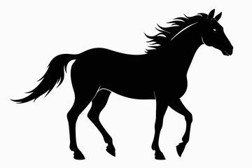  Horse silhouette black vector art illustration