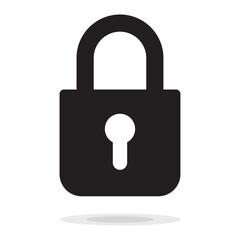 Lock Icon in trendy flat style isolated on white background. Security symbol for your web site design, logo, app, UI. Black padlock icon sign symbol pictogram. Vector illustration, EPS10. 