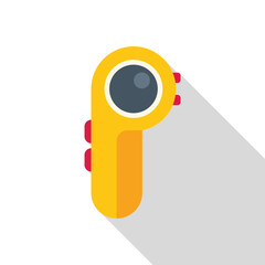 Simple and colorful periscope design with long shadow on white background