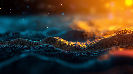 Obraz premium A futuristic 3D terrain model, integrating GIS geodata with detailed elevation and topographic mapping