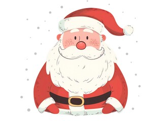 Santa Claus clipart simple illustration for kids. AI generated