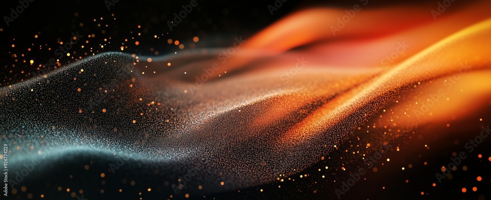Poster abstract wavy particle background