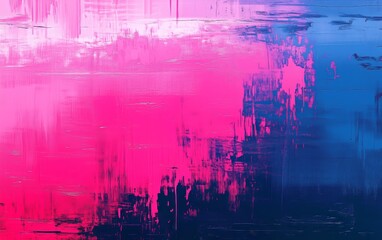 Abstract Painting with Pink and Blue Hues