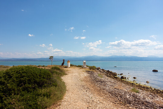 Amazing scenery by the sea in Koronisia, in the Ambracian gulf, Arta, Greece