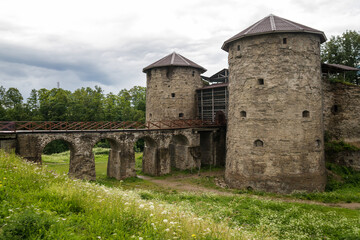 Medieval Russian fortress Koporye on a summer day, Leningrad region,Russia