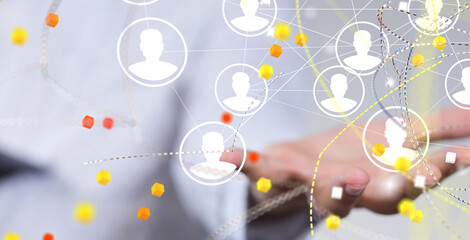 Obraz premium global network - Stack of hands showing unity and teamwork .