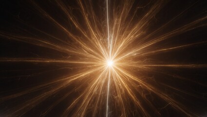 Explosive golden starburst against a dark background in space.