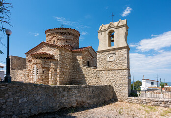 Obraz premium The church of Virgin Mary in Koronisia, Ambracian gulf, Arta, Greece