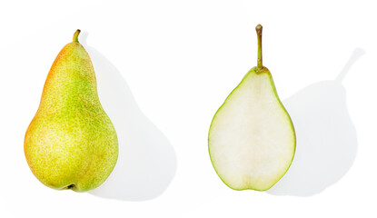 Pear isolated on white, close up