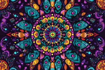 Zen tangle round Indian, Arabic Mandala. Hand drawn vintage Ornament Pattern. Retro vector isolated on black background. Tattoo or mehndi design.