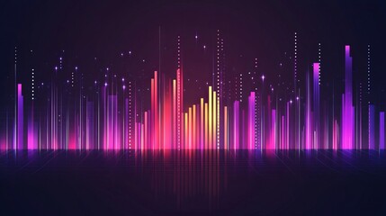 Modern sound wave equalizer vector illustration on a dark background