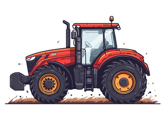 Obraz premium Tractor. Vector illustration. Isolated on white background