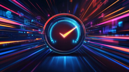 Vector illustration of an internet speed test suitable for visualizing technology used to test internet speed