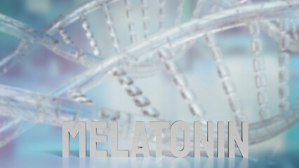 Fototapeta premium The melatonin on dna Background for sci or health concept 3d rendering.