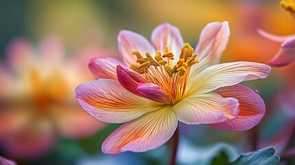 Naklejka premium A Close-Up of a Beautiful Vibrant Flower in Nature