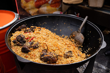 Delicious Street Food A Spicy Rice Dish Made with a Variety of Savory Ingredients That Are Mouthwatering