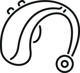 Simple vector icon representing a hearing aid device, helping deaf and hearing impaired people