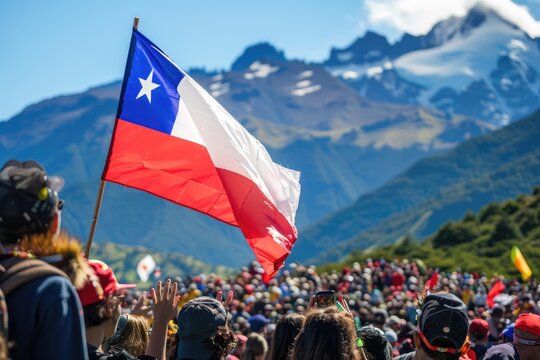 Festive spirit: happy fiestas patrias Chile, honoring independence day, featuring jubilant people celebrating, vibrant cultural expressions, patriotic displays that embody essence of national pride