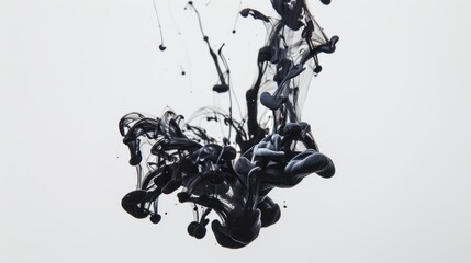 Black Ink Swirling in Water