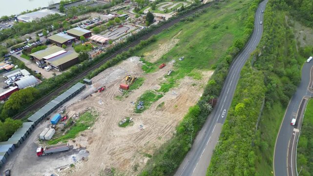 Aerial View of Strood Town of Rochester, Kent, England United Kingdom. April 20th, 2024