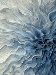 Obraz premium Close-up look at the ruffles and detail in a floral design in white and shades of blue