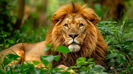 lion in the jungle