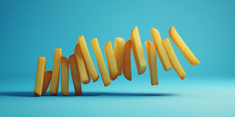 Fototapeta premium French Fries Arranged as Dominoes